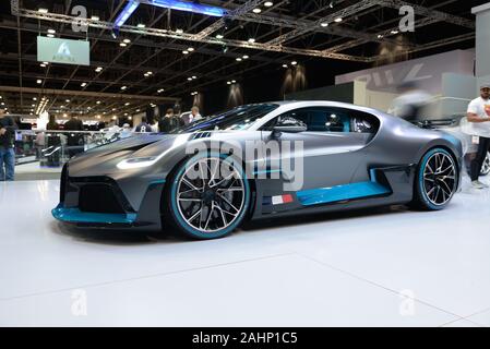 DUBAI, VAE - November 16: Der Bugatti Divo Sportwagen ist Auf der Dubai Motor Show 2019 Am 16. November 2019 Stockfoto