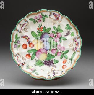 Royal Worcester Porzellan Firma (Hersteller). Gericht. 1770 - 1775. Worcester. Weiche Hartporzellan, mehrfarbigen Emaillen und Vergoldung Stockfoto