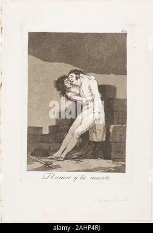 Francisco José de Goya y Lucientes. Liebe und Tod, Platte zehn aus Los Caprichos. 1797 - 1799. Spanien. Radierung und Aquatinta auf Elfenbein Bütten Stockfoto