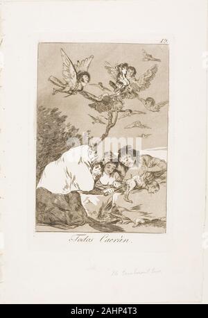 Francisco José de Goya y Lucientes. Alle werden Fallen, Platte 19 aus Los Caprichos. 1797 - 1799. Spanien. Radierung und Aquatinta auf Elfenbein Bütten Stockfoto