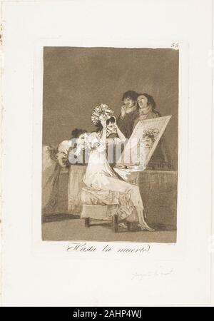 Francisco José de Goya y Lucientes. Bis zum Tod, Platte 55 aus Los Caprichos. 1797 - 1799. Spanien. Radierung und Aquatinta in warmen Schwarzen auf Elfenbein Bütten Stockfoto
