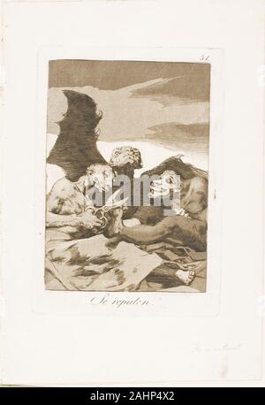 Francisco José de Goya y Lucientes. Sie Fichte Sich, Platte 51 aus Los Caprichos. 1797 - 1799. Spanien. Radierung und Aquatinta in Sepia auf Elfenbein Bütten Stockfoto