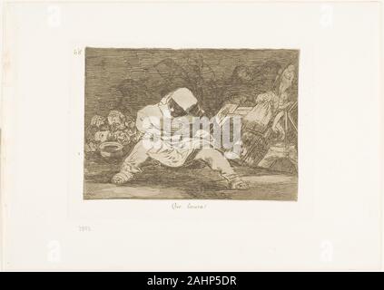 Francisco José de Goya y Lucientes. Was Wahnsinn!, Platte 68 aus den Katastrophen des Krieges. 1815 - 1820. Spanien. Ätzen, lavis und Burin auf Elfenbein webte Papier mit vergoldeten Kanten Stockfoto