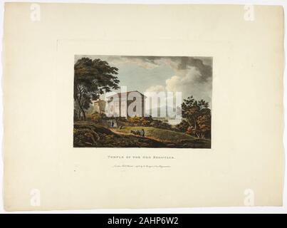 M. Dubourg. Tempel des Gottes Rediculus, Platte fünf von den Ruinen der römischen Tempel des Gottes Rediculus, Platte fünf aus den Ruinen von Rom. 1796. England. Handcolorierte Aquatinta auf Papier Stockfoto