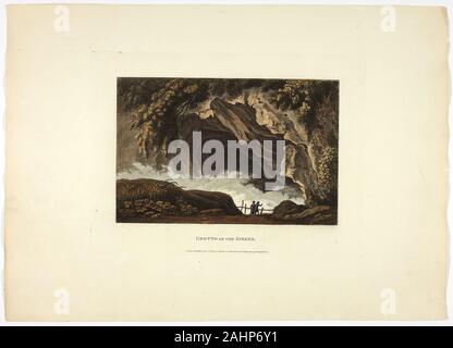 M. Dubourg. Grotte der Sirenen, Platte 30 aus den Ruinen von Rom. 1798. England. Handcolorierte Aquatinta auf Papier Stockfoto