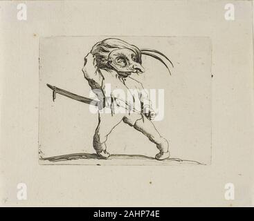 Jacques Callot. Der maskierte Mann mit verdrehten Beinen, von Varie Abbildung Gobbi. 1616. Frankreich. Radierung auf Papier Stockfoto