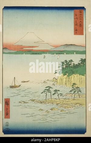 Utagawa Hiroshige. Das Meer bei Miura in Sagami Provinz (soshu Miura keine kaijo), aus der Serie 36 Ansichten des Berges Fuji (Fuji sanjurokkei). 1858. Japan. Farbe holzschnitt; Oban Stockfoto