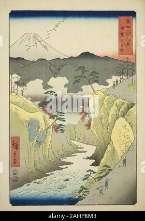 Utagawa Hiroshige. Inume Pass in der Provinz Kai (Kai Inume toge), aus der Serie 36 Ansichten des Berges Fuji (Fuji sanjurokkei). 1858. Japan. Farbe holzschnitt; Oban Stockfoto