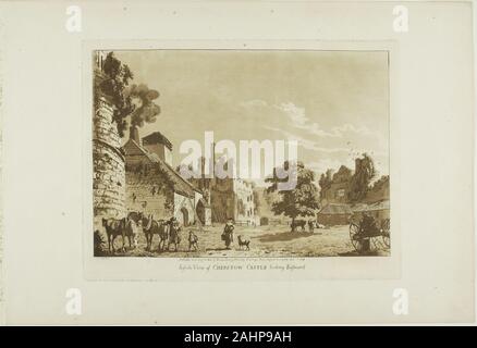 Paul Schränke. Innenansicht des Chepstow Castle Blick nach Osten. 1776. England. Aquatinta auf Creme Bütten Stockfoto