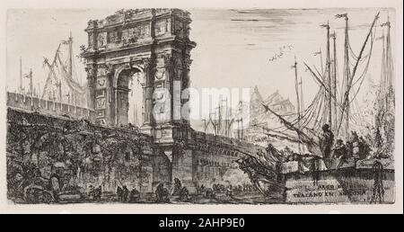 Giovanni Battista Piranesi. Arch von Trajan in Ancona, Platte 28 aus einigen Ansichten von Triumphbögen und andere Sehenswürdigkeiten. 1748. Italien. Radierung auf Elfenbein Bütten Stockfoto