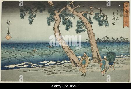 Utagawa Hiroshige. Hamamatsu-Nr. 30, aus der serie Dreiundfünfzig Stationen des Tokaido (Tokaido gojusan tsugi), auch als reisho Tokaido bekannt. 1842 - 1857. Japan. Farbe holzschnitt; Oban Stockfoto