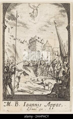 Jacques Callot. Das Martyrium des Hl. Johannes des Evangelisten, Platte fünf aus den Martyrien der Apostel. 1612 - 1635. Frankreich. Radierung auf Papier Stockfoto