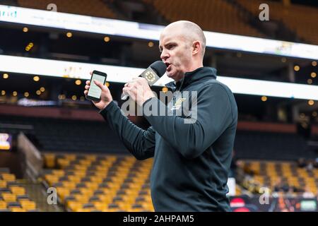 1/27/19 ehemaligen Bruins Kraft und Kondition Trainer John whitesides an der Boston Bruins Grundlage BFit Herausforderung Stockfoto