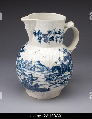Royal Worcester Porzellan Firma (Hersteller). Krug. 1775 - 1780. Worcester. Weiche Hartporzellan, unterglasur Blau Stockfoto