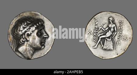 Antike Griechische. Tetradrachme (Münze), König Antiochos I Soter. 281 v. Chr. - 261 v. Chr.. Alter Orient. Silber Prägung der Hellenistischen RulersThe hellenistische Zeit erstreckt sich über die fast dreihundert Jahre zwischen dem Tod Alexanders des Großen von Makedonien (323 v. Chr.) und Kleopatra VII. von Ägypten (30 v. Chr.), ein Nachkomme eines Alexanders Generälen. Der Begriff der Hellenistischen aus Hellas, ein altgriechisches Wort für Griechenland abgeleitet wird. Es wird verwendet, um sowohl chronologisch als auch kulturell die Ära nach Alexanders Eroberung von Ägypten und Asien, die in der Ausbreitung der griechischen Kultur acr führte zu beschreiben Stockfoto