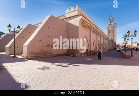 Koutoubia Moschee ist die grösste Moschee in Marrakesch, Marokko. Es wird auch durch einige andere Namen, wie Jami' al-Kutubiyya, Koutoubia, Kutubiya bekannt Stockfoto