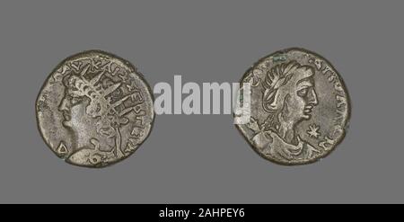Der ägyptischen Antike. Tetradrachme (Münze) Darstellung von Kaiser Nero. 54 AD 68 AD. Ägypten. Billon Stockfoto