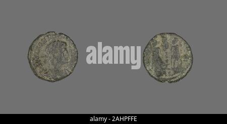 Antike römische. Münze Darstellung Kaiser Constans oder Kaiser Constantius II. 324 AD - 350 AD. Römische Reich. Bronze Stockfoto