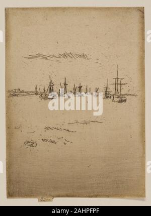 James McNeill Whistler. Rückkehr nach Tilbury. 1887. In den Vereinigten Staaten. Ätzen und kaltnadelradierung mit Foul beißen in schwarzer Tinte auf Creme Bütten Stockfoto