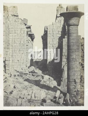 Maxime Du Camp. Palais de Karnak, Cour des Bubastites et Entrée Principale de la Salle Hypostyle; Thèbes. 1849 - 1851. Frankreich. Gesalzene Papier drucken, Platte 37 aus dem Album Egypte, Nubie, Palästina et 80(1852) Stockfoto