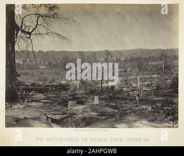 George N. Barnard. Das Schlachtfeld von Peach Tree Creek, Ga. 1864 - 1866. In den Vereinigten Staaten. Eiweiß drucken, Platte 34 aus dem Album fotografischen Blick auf den Sherman Kampagne (1866) Stockfoto