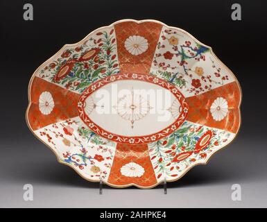 Royal Worcester Porzellan Firma (Hersteller). Gericht. 1765 - 1775. Worcester. Weiche Hartporzellan, mehrfarbigen Emaillen Stockfoto