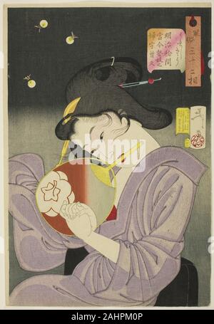 Tsukioka Yoshitoshi. Freuen (Ureshiso), aus der Serie 30 - zwei Aspekte von Frauen (Fuzoku sanjuniso). 1888. Japan. Farbe holzschnitt; Oban Stockfoto