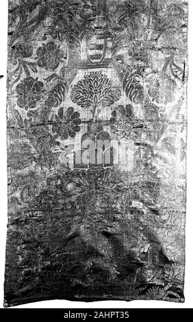 Panel. 1675 - 1700. Italien. Seide, Damast weben Stockfoto