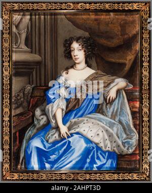 Nicholas Dixon. Portrait von Maria von Modena. 1668 - 1678. England. Aquarell auf Pergament Stockfoto