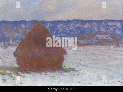 Claude Monet. Stapel von Weizen (Schnee Effekt, bewölkten Tag). 1890 - 1891. Frankreich. Öl auf Leinwand Stockfoto