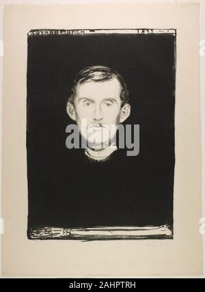 Edvard Munch. Selbstbildnis. 1895. Norwegen. Lithographie in Schwarz auf Elfenbein Japanisches Papier Stockfoto