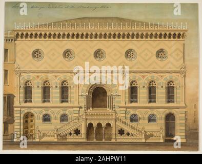 Peter Motorhaube Wight (Architekt). Nationale Akademie der Design Wettbewerb, New York City, New York, South Elevation. 1861. New York City. Tusche, Aquarell und Gouache auf Papier Stockfoto