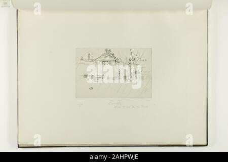 James McNeill Whistler. Den Tempel. 1880 - 1881. In den Vereinigten Staaten. Ätzung, kaltnadel Stornierung, in schwarzer Tinte auf Elfenbein Bütten Stockfoto