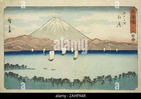 Utagawa Hiroshige. Ejiri-Nr. 19, aus der serie Dreiundfünfzig Stationen des Tokaido (Tokaido gojusan tsugi), auch als reisho Tokaido bekannt. 1842 - 1857. Japan. Farbe holzschnitt; Oban Stockfoto