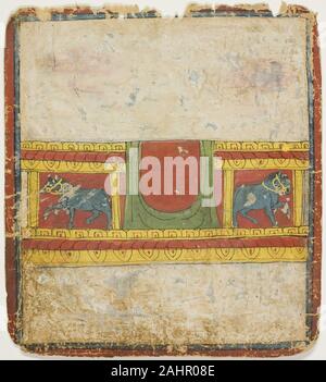 Pferd Thron, aus einer Reihe von Einleitung Karten (Tsakali). 1299 - 1499. Tibet. Tusche und Aquarell auf Papier Stockfoto