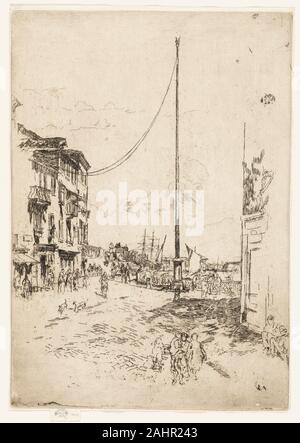 James McNeill Whistler. Die kleine Mast. 1879 - 1880. In den Vereinigten Staaten. Ätzen und kaltnadelradierung mit Foul beißen in schwarzer Tinte auf Elfenbein Bütten Stockfoto