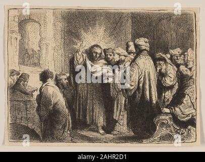 Rembrandt van Rijn. Die zinsmünze! 1629 - 1639. Niederlande. Ätzen in Schwarz auf Elfenbein Bütten Stockfoto