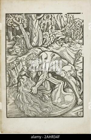 Gabriel Lachs. Hercules Einschnüren der Löwe von Nemea, aus den Arbeiten des Herkules. 1523 - 1533. Frankreich. Holzschnitt auf Papier Stockfoto