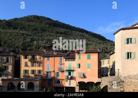 Das Dorf von Sospel, Altstadt, Roya Valley, Alpes-Maritimes, Cote d'Azur, Provence, Frankreich, Europa Stockfoto