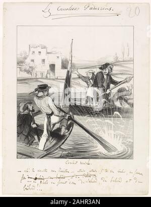 Honoré-Victorin Daumier. Bekämpfung der Naval. 1843. Frankreich. Lithographie in Schwarz, mit Ergänzungen in Stift und brauner Tinte, auf Elfenbein webte Papier Stockfoto