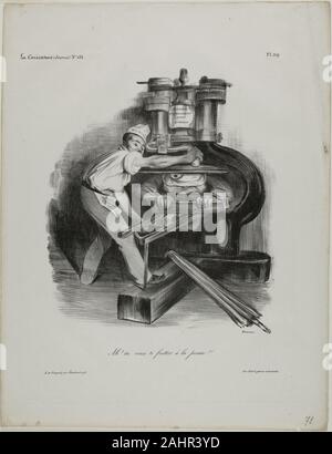 Honoré-Victorin Daumier. Also, Sie wollen mit der Presse einmischen!, Platte 319. 1833. Frankreich. Lithographie in Schwarz auf Elfenbein webte Papier Stockfoto