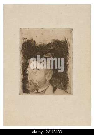 Paul Gauguin. Portrait von Stéphane Mallarmé. 1891. Frankreich. Ätzung, kaltnadel und Gravur in braun-schwarz auf Creme Japanisches Papier Stockfoto