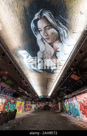 Street Art in Leake Street, London, UK Stockfoto