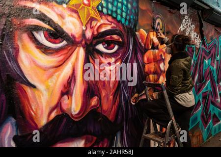 Street Art in Leake Street, London, UK Stockfoto