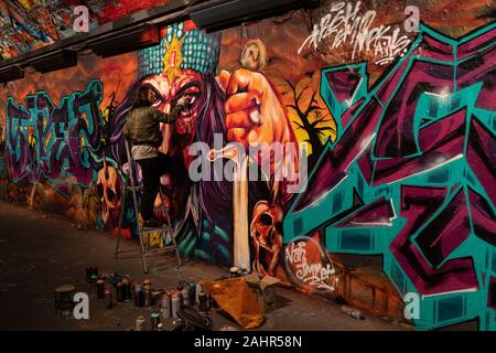 Street Art in Leake Street, London, UK Stockfoto