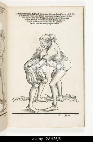 Lucas Cranach, II. Die Kunst des Wrestling Eighty-Five Stücke (Ringer / Fünff und Achtzig Stücke). 1539. Deutschland. Buch mit Holzschnitten und Buchdruck in Schwarz auf Creme Bütten Stockfoto