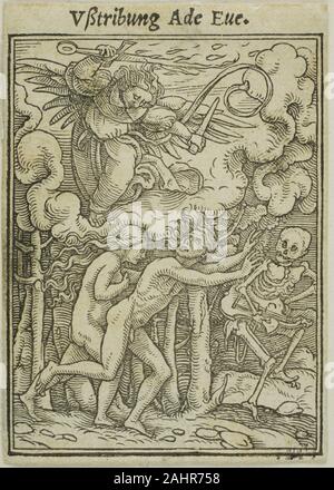 Hans Holbein der Jüngere. Adam und Eva aus dem Paradies vertrieben. 1517 - 1543. Deutschland. Holzschnitt auf Papier Stockfoto