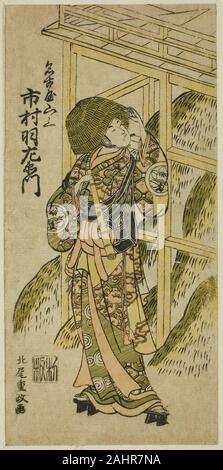 Kitao Shigemasa. Der Schauspieler Ichimura Uzaemon IX Nagoya Sanzaburo im Spiel Higashiyama-dono Kabuki keine Tsuitachi, am Ichimura Theater im elften Monat, 1766 durchgeführt. 1766. Japan. Farbe holzschnitt; hosoban, benizuri-e Stockfoto