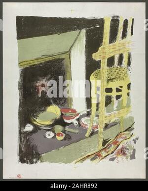 Jean Édouard Vuillard. Die Feuerstelle, Platte acht von Landschaften und Interieurs. 1899. Frankreich. Farblithographie auf Gräulich-elfenbein China Papier Stockfoto