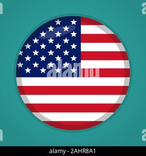 Kreis mit Vereinigten Staaten von Amerika Flagge Vektor symbol Abbildung Stock Vektor